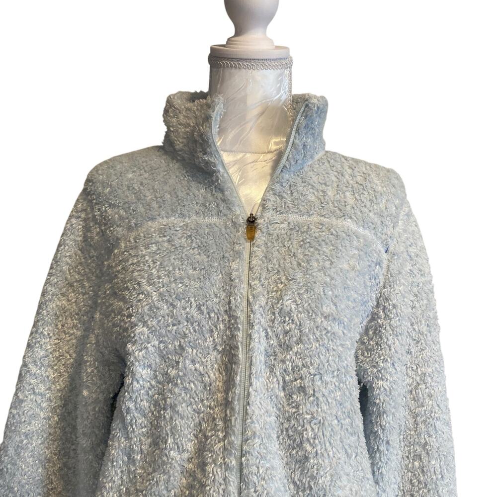 L.L.Bean Vintage Light Blue Fleece Jacket Women’s Size L Regular - Picture 5 of 16